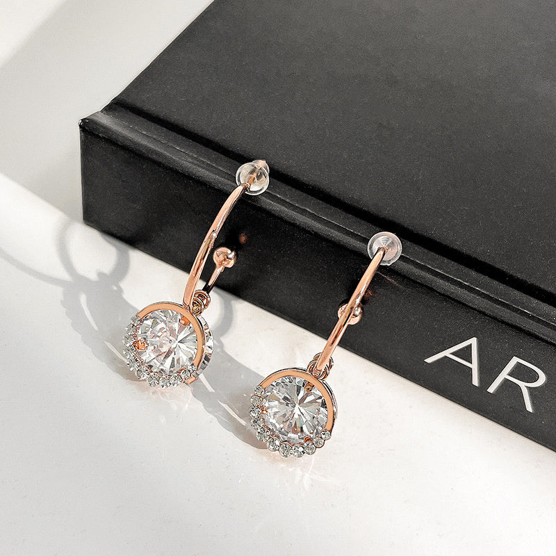 Super Round Zircon Earrings Personality