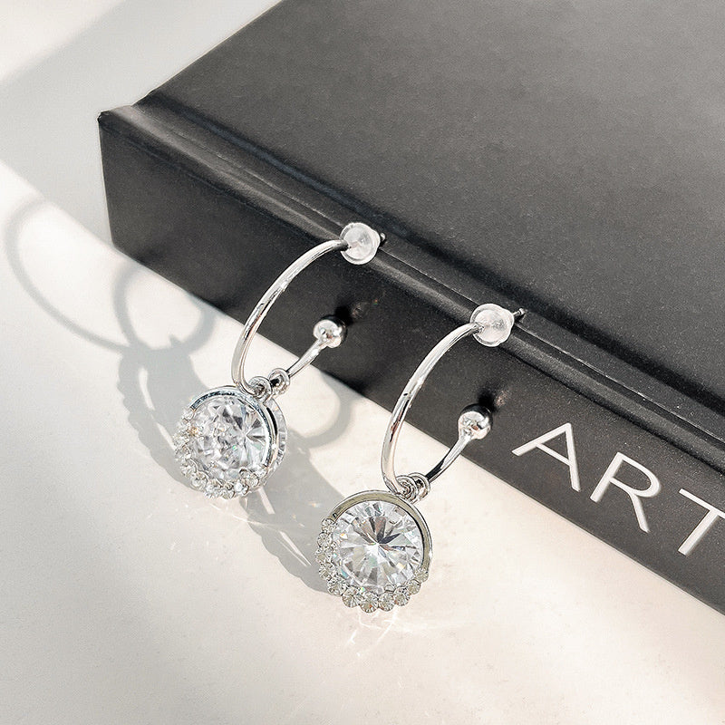 Super Round Zircon Earrings Personality