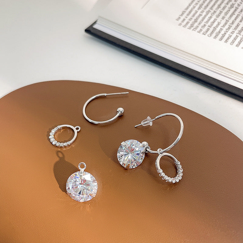 Super Round Zircon Earrings Personality