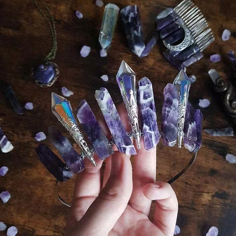 Natural Crystal Electroplating Hair Hoop