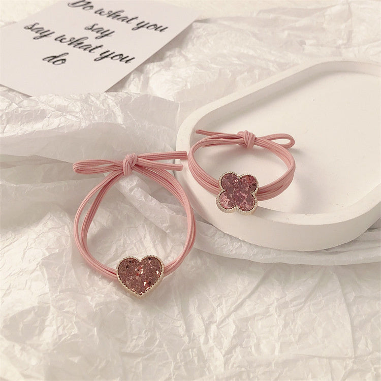 Sweet Cute XINGX Girl's Heart Hair Rope Hair Rubber Band Korean Hair Accessories