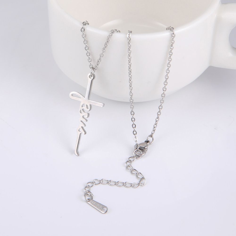 Cross Female Men's Stainless Steel Pendant Necklace