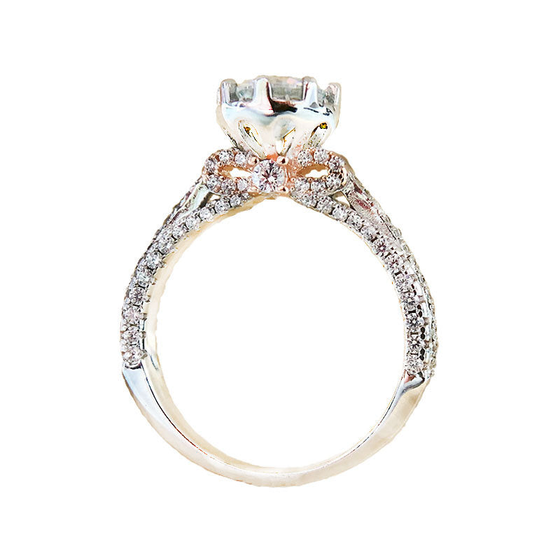 Mossanite Color Electroplating 18k Rose Gold Diamond Ring