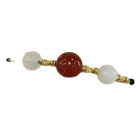 Handmade Red Bead Bracelet Black Rope Pendant