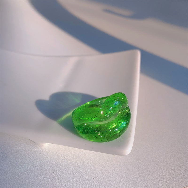 Resin Glitter Sequin Original Design Ring