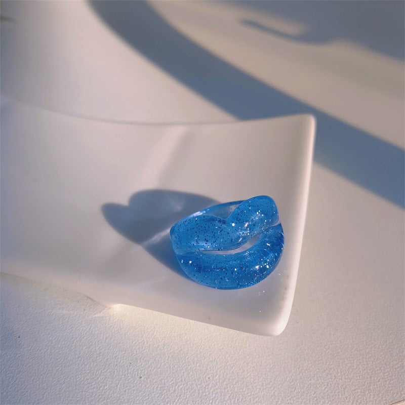 Resin Glitter Sequin Original Design Ring