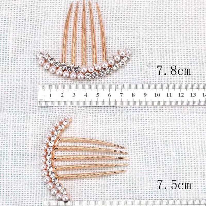 New Pearl Crystal Hair Comb Female