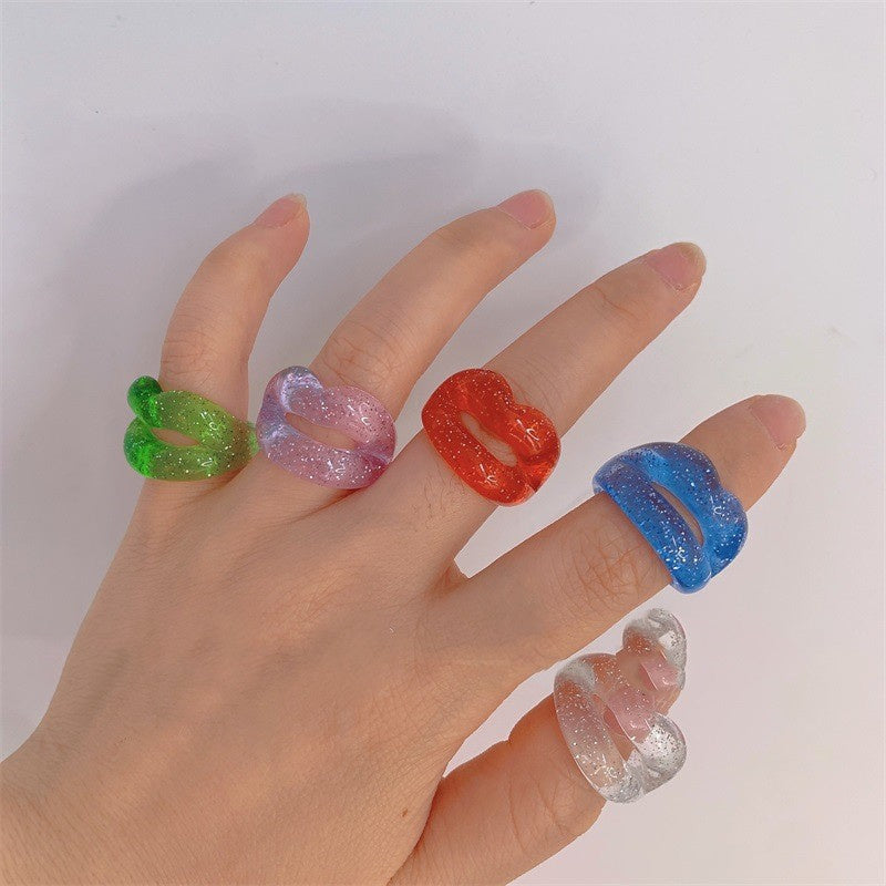 Resin Glitter Sequin Original Design Ring